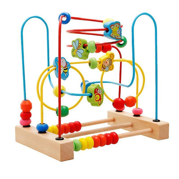 Baby Learning Development Toys Bead Maze Roller Coaster Wooden Educational Circle Toy