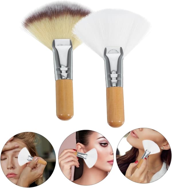 2 stk. løs pudderbørste, sættebørste, blød børste makeup til ansigtsblush, highlighterapplikator
