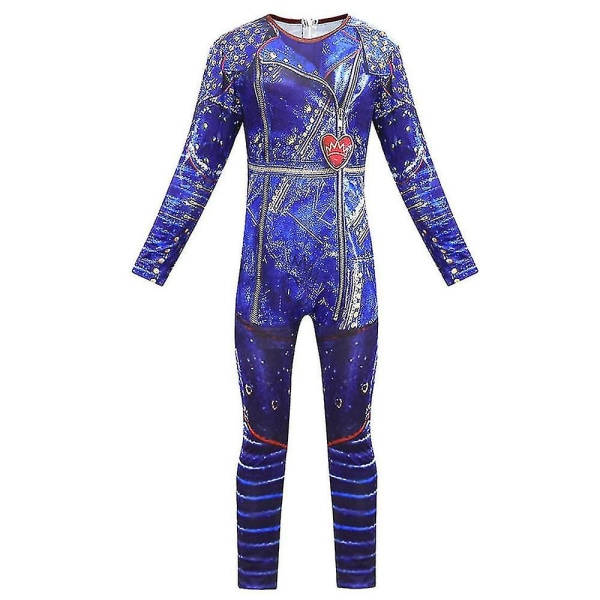 Descendants 3 Evie Kostume Sæt Piger Fancy Up Jumpsuit Handsker Outfit 5-6 Years