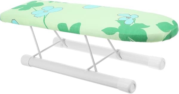 Vikbar Mini Bordsstrykbräda med Ärmstativ, Liten Hushållsstrykram i Grönt Bladdesign