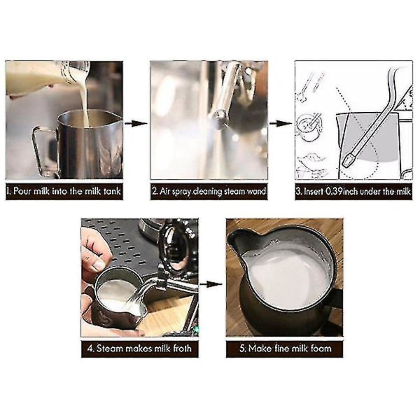 2 Pak Rustfrit Stål 4 Hull Kaffemaskine Dampdyse Universal