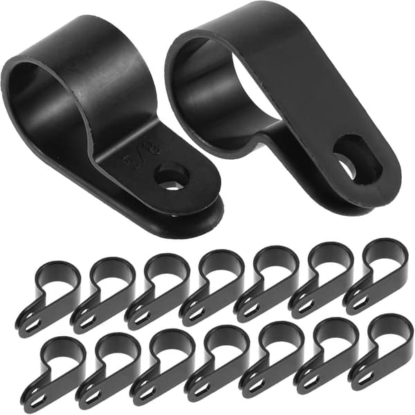 50 stk. ledningsklemme-organizer i nylon R-type ledningsholder til kabelstyring, passer til sort