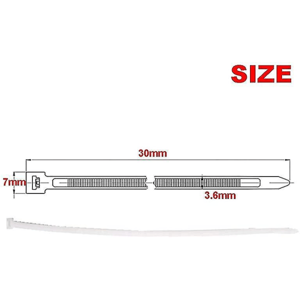 100 buntband Nylon 300 mm x 3,6 mm vita omslag