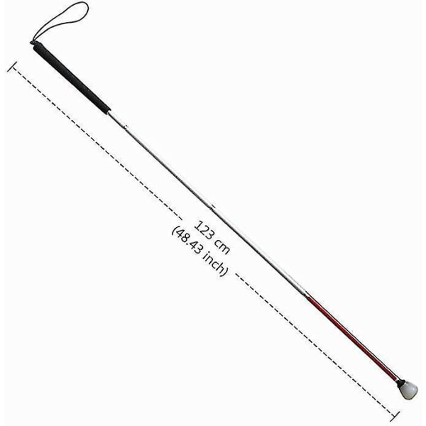 Alumiininen taittuva kävelykeppi valkoinen sokeille 4 osaa 123cm