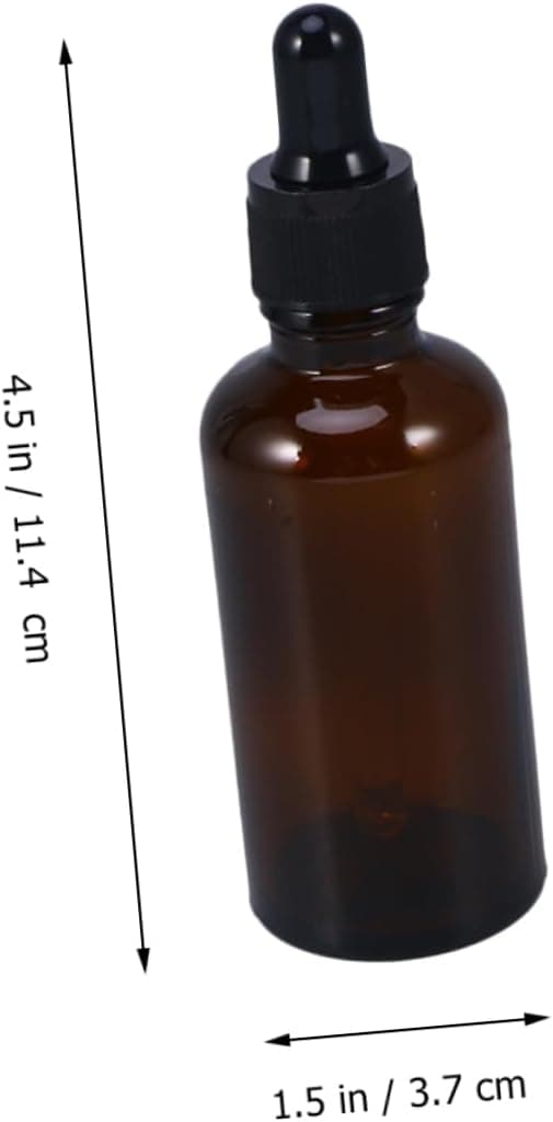6st 50ml bärnstensfärgade glasdroppflaskor set påfyllningsbara eteriska oljeparfymflaskor