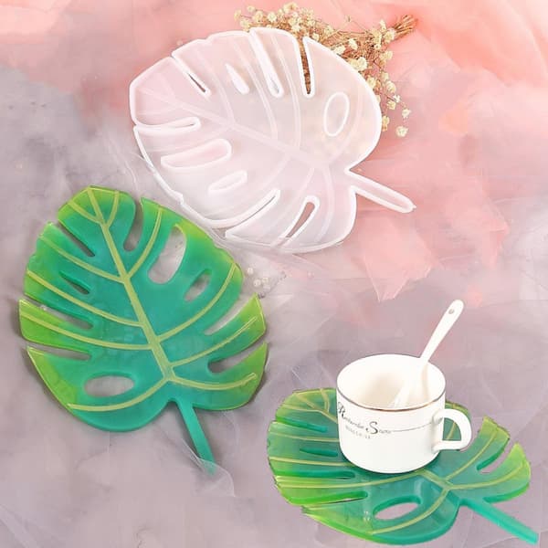 Krystalllimform DIY Coaster Making Model Silikonform for Epoksyharpiks Bladformer Enkel