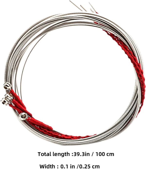4-pack bassträngar i metall med små kuländar, 4-strängad elegant design, ersättningstillbehör