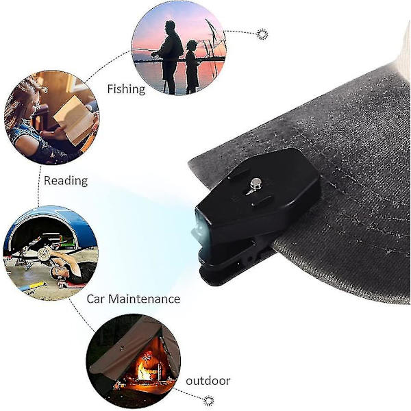 1 Par Clip-on Glasögon Ficklampa Mini Led Flexibel Justerbar Klämma För Läsning Bok Utomhus Fiske