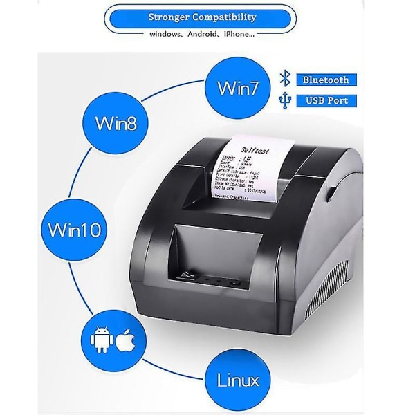 58mm Termisk Kvittoprinter Bluetooth USB