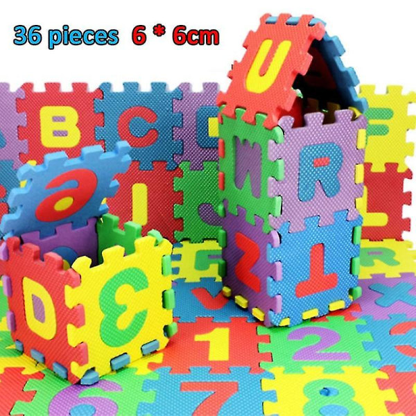 36 Pcs Children Foam Mats Letters Numbers Baby Kids Early Educational