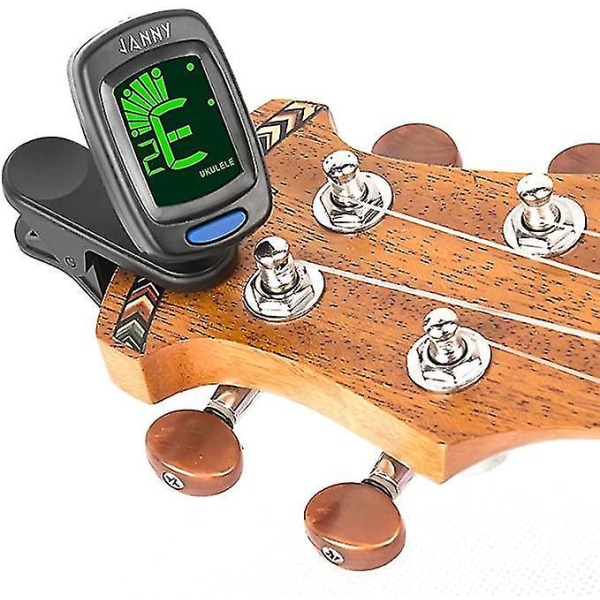 Kompakt størrelse Clip-on Tuner LCD-skjerm gitar Ukulele