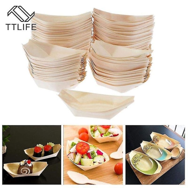 50 st Fest Bröllop Tillbehör Engångs Sushi Sallad Dessert Skål