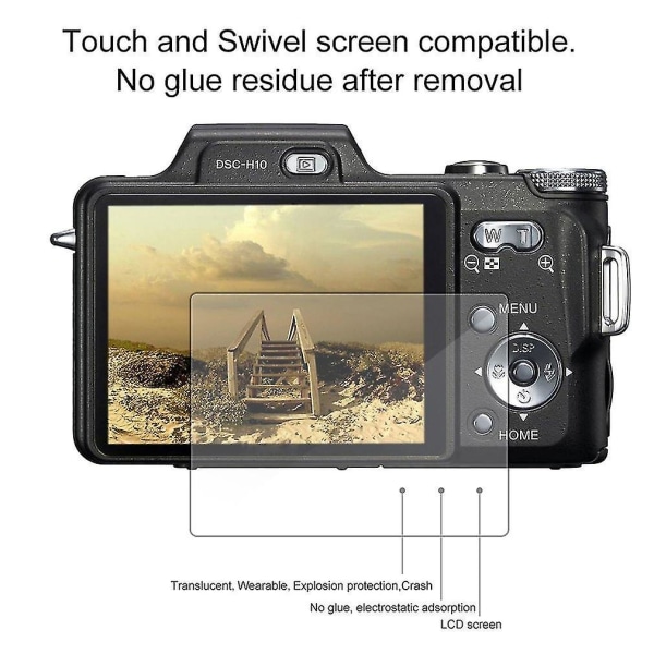 Icke-klibbig LCD-skärm 8H härdat glas för Canon