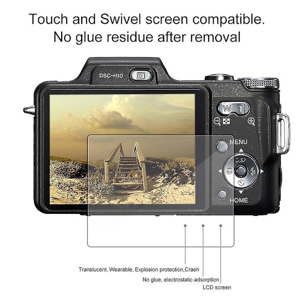 Icke-klibbig LCD-skärm 8H Härdat Glas för Canon