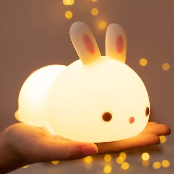 Søt kanin baby nattlampe barn lampe, forskjellig farge skiftende kanin lys  6ea1 | Fyndiq