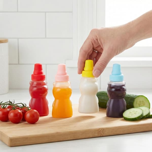 8 st mini kryddflaskor sojasåsflaskor PE-material Lätt att rengöra Blandade färger för hemgrill