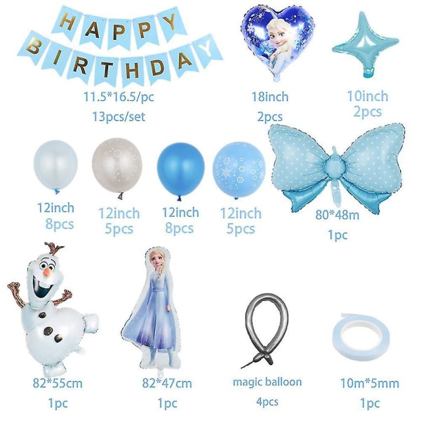 Prinsesse Elsa folieballonsæt Anna Pigefødselsdagsfest