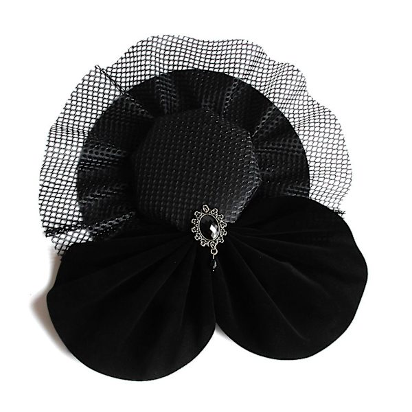 Hatt for årlig møte, hatt med slør, sløyfe, topphatt med hårklipp for Halloween