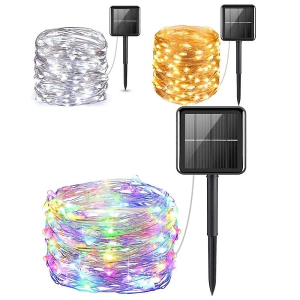 Utomhus Solcellsdrivna LED-Ljusslingor Bröllop 10m 100 LED 8 Ljuslägen