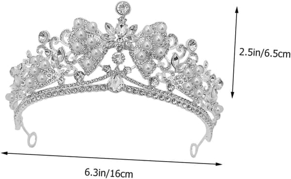 Rhinestone Tiara Krone for Bryllup og Bursdager Elegant Perle Brude Hodebånd Hodeplagg
