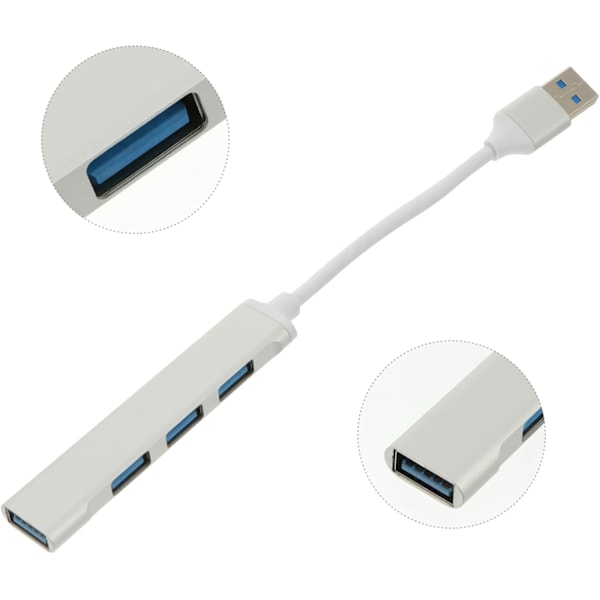 USB-hubb 4 Portar USB Förlängningssplitter Aluminiumlegering Datahubb USB3.0 Datoradapter Överbelastningsspänningsskydd
