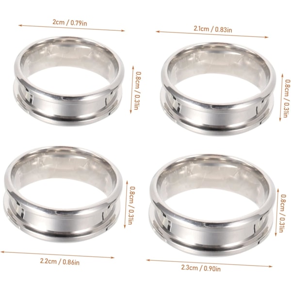 24 stk. Fluted Ring Smykker Dekorer Ring Kerne Blank Fingerring