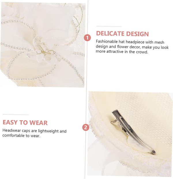 Retro hodeplagg hatt for kvinner elegant hvit netting fascinator hodeplagg for bryllupsbruder og teselskap anledninger