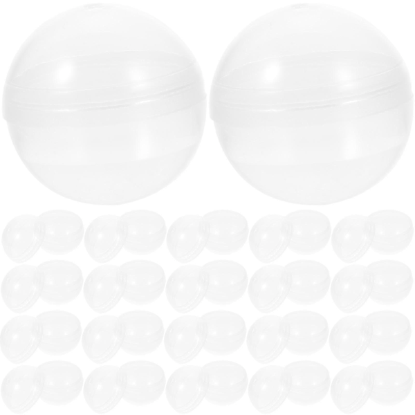 100 stk Plast Transparent Kuler Multifunksjonelle Vridde Runde Kuler Klare Fyllbare Grab Kuler Fra Kuolu 3.2X3.2cm