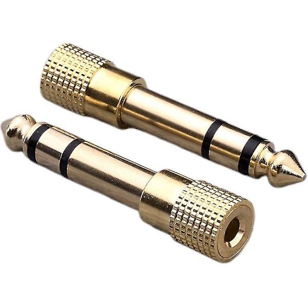 Hodetelefonkontaktkonverter Hodetelefon Lyd Stereo Jack Konverter (gull) (1 stk)