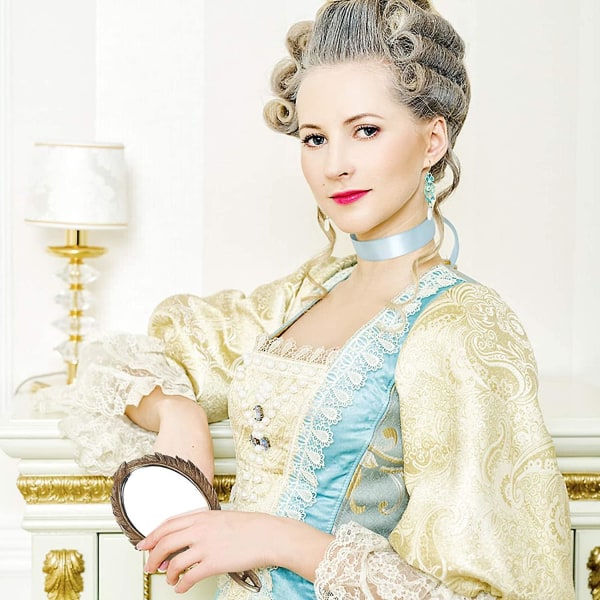 Vintage käsipeili barokki antiikkisisustus kädessä pidettävä peili kannettava lipasto henkilökohtainen meikkipeili naisten tyttö