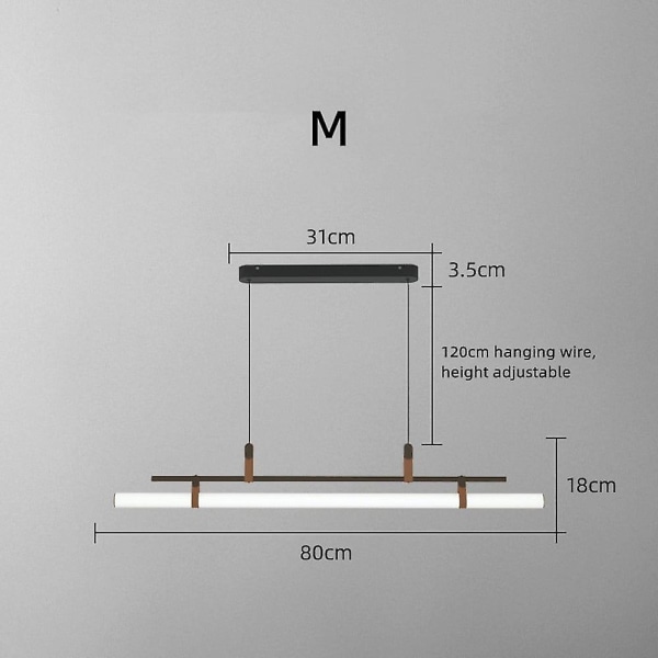 80 cm LED-riippuvalaisin Modern Line Design -ketju, säädettävä
