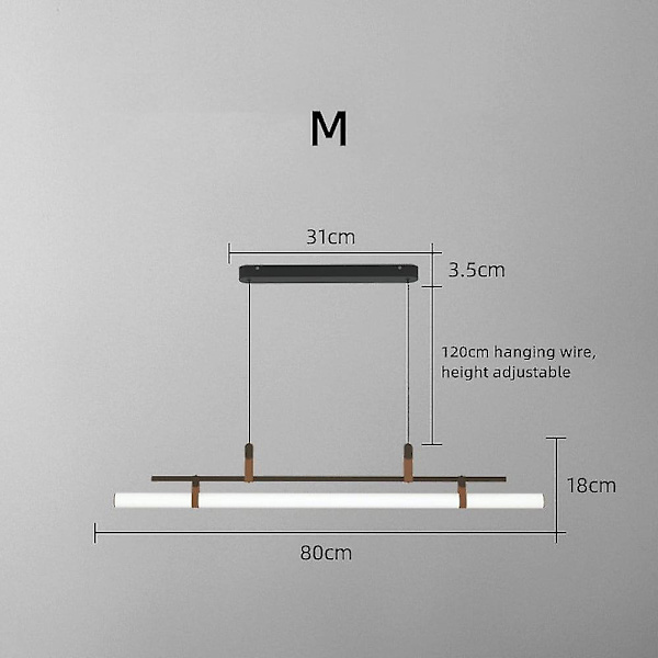 80 cm LED-riipusvalaisin Moderni Linjadesign, Ketju Säädettävissä