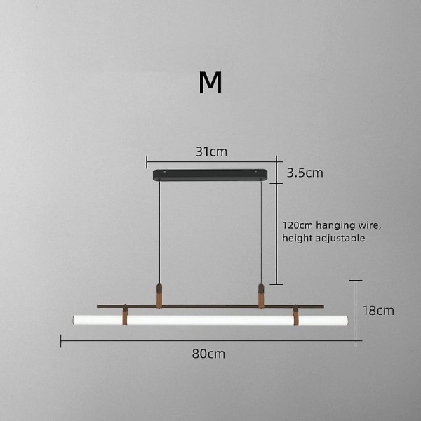 80cm LED Hänglampa Modern Linje Design Justerbar