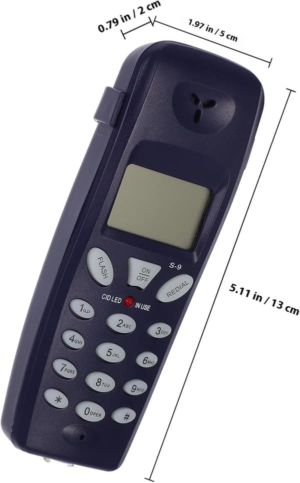 Kablet telefontester med LCD-anrops-ID-skjerm, ringevolumkontroll fasttelefon