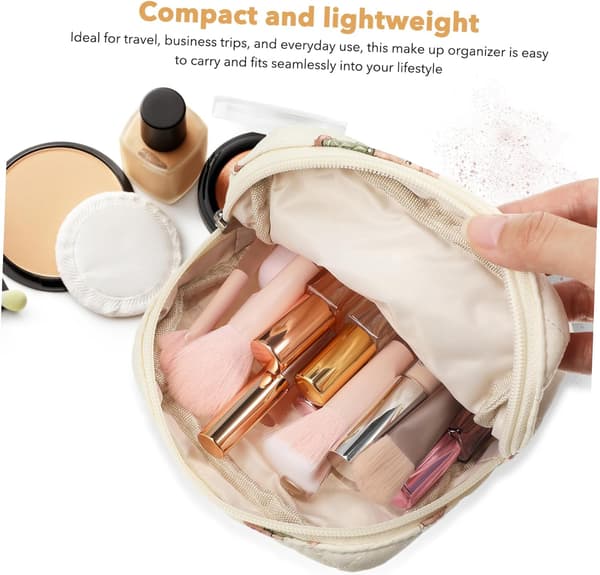 Sød makeuptaske til kvinder Kawaii Organizer Lynlås Skillevæg Design Rigelig opbevaring