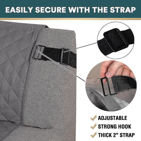 Rl Vanntett Sofadekke Quiltet Sofa Beskytter Sofadekke For 2 Pute Sofaer Vanntett Grå Sofa