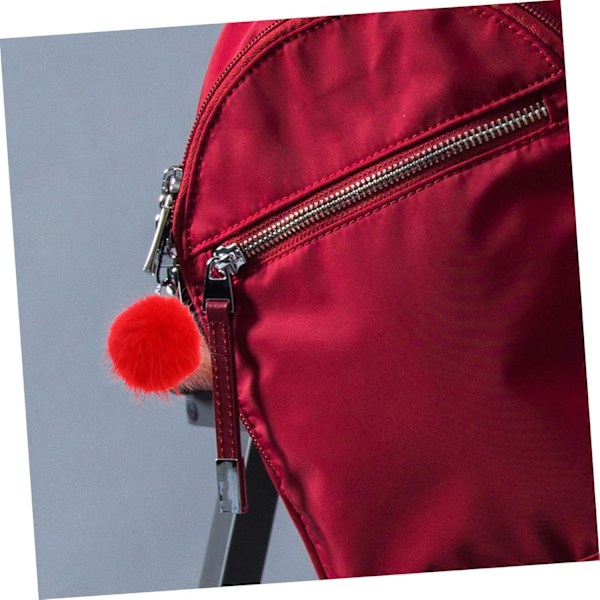 2 stk. Fluffy Faux Fur Pompom Bolde Lyse til Nøgleringe Hatte Sko