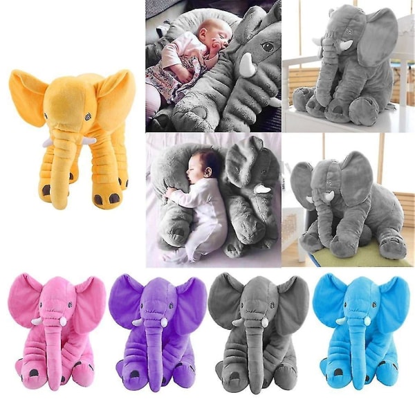 Udstoppet dyrepude Børn Baby Sove Blød Pude Legetøj Elefant Bomuld be96 |