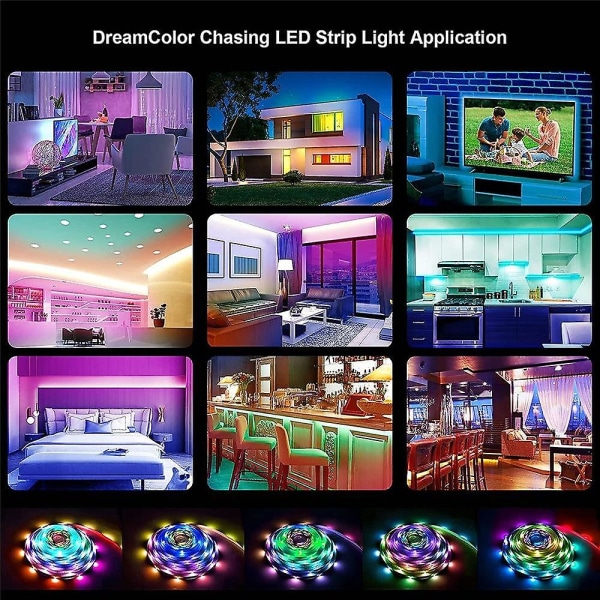 Rgbic Adresserbar Led Strip Light 10m 32.8ft Dream Color App Control 39d4 Fyndiq