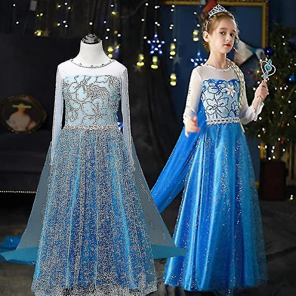 Elsa Tulle-kjole for jenter - Is-maskeradestil 7-8 Years