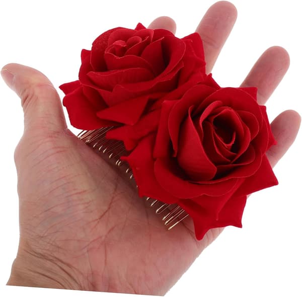 Blomsterhårkam Brude Bryllupshodeplagg Dekorativ Hårkam for Kvinner