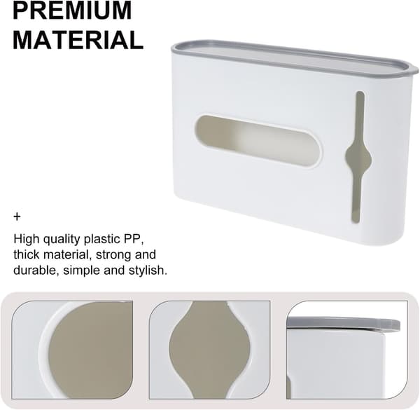 Väggmonterad soppåsehållare Väggförvaringslåda Vit PP-material Stansfri design