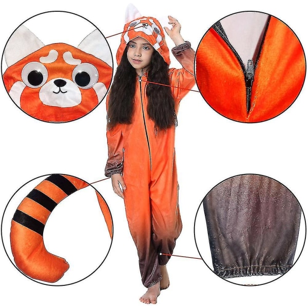 Turning Red Jumpsuit Kostumer til Børn Bodysuit Fancy Up Performance Kostume 11-12 Years