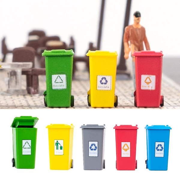 5 styks 5 farve plastik affaldsspand til børn lastbil Legetøj blyantkop 1:87