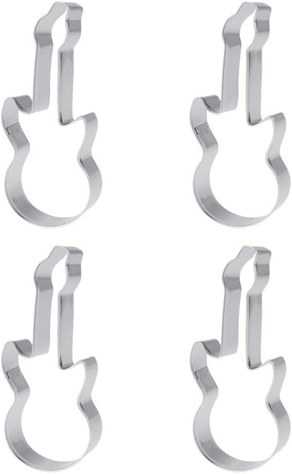 Gitarr med enkel att använda design 4 st kakformar i rostfritt stål