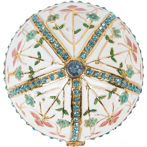 Handmålad emaljerad faberge äggstil dekorativa gångjärnsförsedda smyckesförpackningar Unik gåva