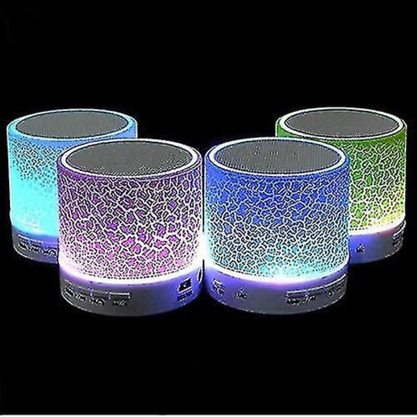Mini Langaton Bluetooth-kaiutin Usb/tf-kortti/fm-kaiutin Subwoofer Värillisellä Valolla Led Stereo (valkoinen)