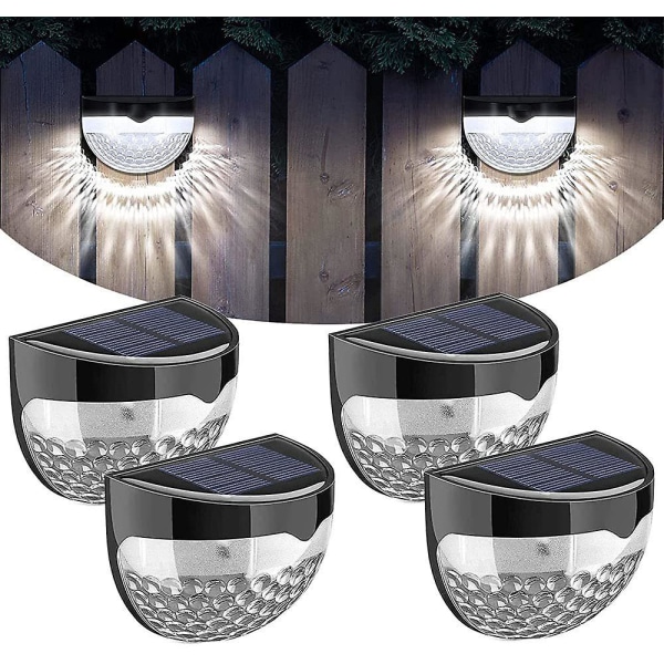 4st 6leds Outdoor Solar Wall Light Vattentät energilampa White light