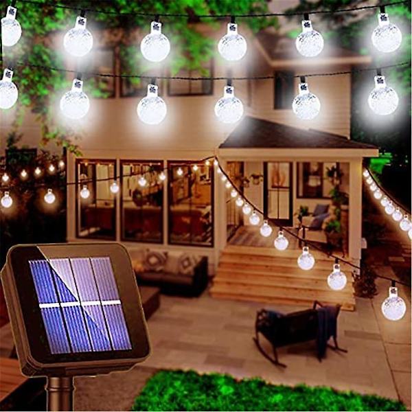 100 LED Solcellelysstreng 8 Moduser 12m Vanntett