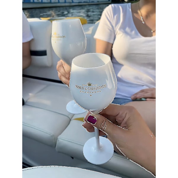 2 stk Hvide Champagne Glas Til Moët Plastik Champagne Coupes Cocktailglas Vinglas Pokal Vinglas Champagnefløjter Til Fest -z